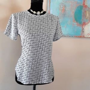 Ann Taylor Loft/ Blue/ White / Print/  Blouse